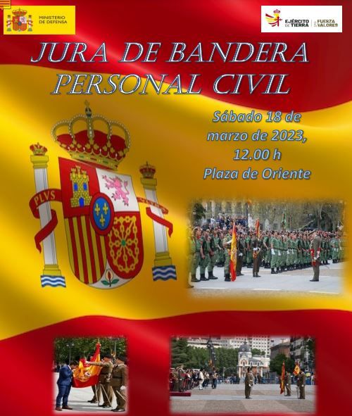 Defensa organiza una Jura de Bandera para personal civil en la Plaza de Oriente de Madrid