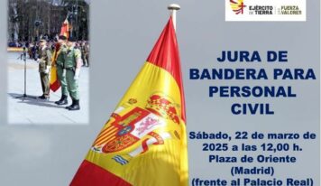 Defensa organiza una Jura de Bandera para personal civil en la Plaza de Oriente de Madrid