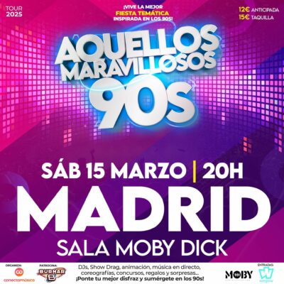 Vuelve la magia de los 90, la sala Moby Dick celebra una noche retro de nostalgia y temazos