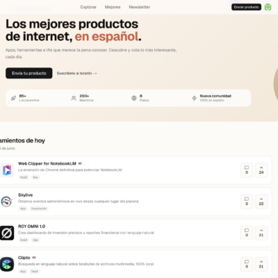 SUBE.dev impulsa los mejores productos digitales con votaciones y listados diarios