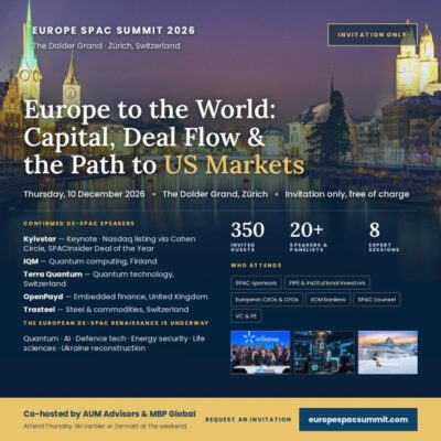 Europe SPAC Summit 2026 invita a empresas europeas a explorar las SPAC como vía a los mercados de EE. UU.